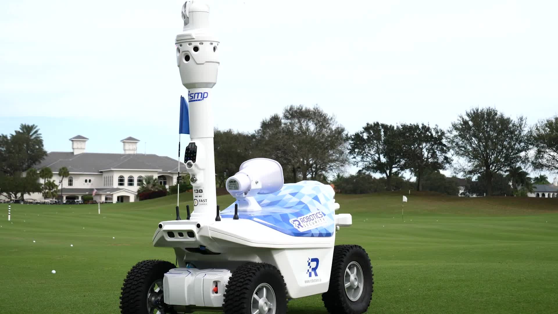 SMP wheeled security robot in outdoor demonstration