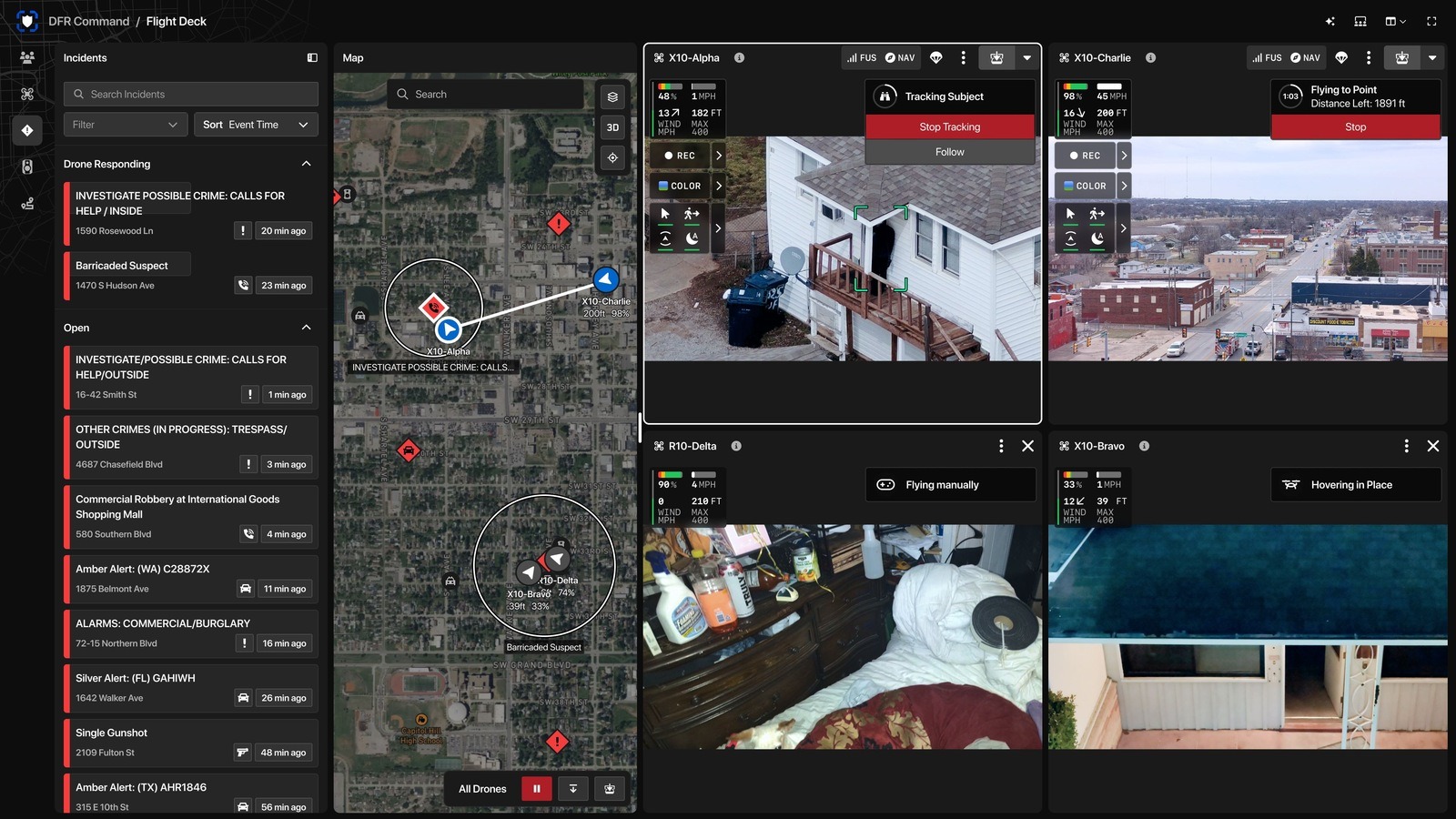 Skydio DFR Command product interface from its press library. Context image, not a capture of the resolved October 7 incident.