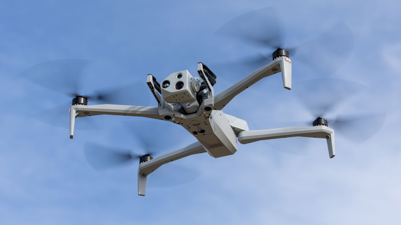 Skydio X10 aircraft in flight in company product photography.