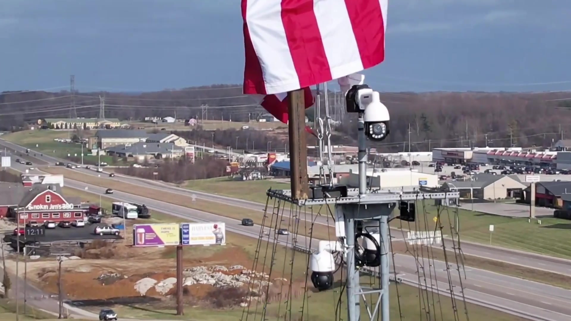 Skylark Scout tower sensor mast in company footage